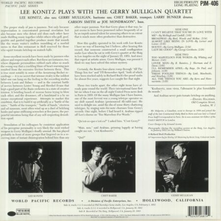 Lee Konitz Plays With The Gerry Mulligan Quartet - Image 2